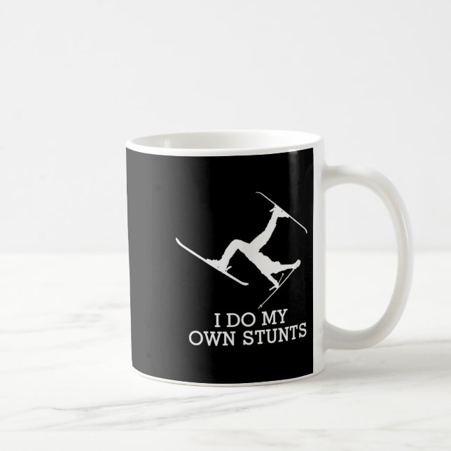 Ski Shirt - I Do My Own Stunts - Funny Skiing Tee  Coffee Mug (Right)