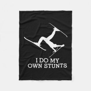 Ski Shirt - I Do My Own Stunts - Funny Skiing Tee  Fleece Blanket