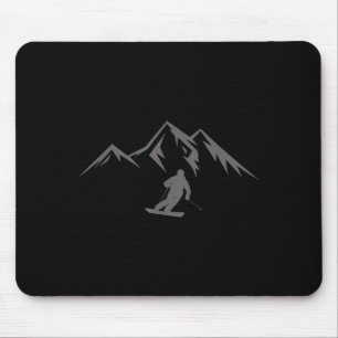 Ski shirt snow mountain winter skiing skier mouse mat