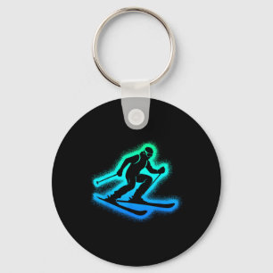 Ski Skier Kids Men Boys Skiing Key Ring