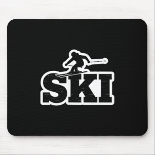 Ski skier skiing vacation lover winter sports mouse mat