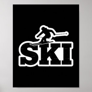 Ski skier skiing vacation lover winter sports poster