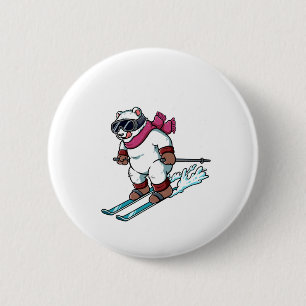 Ski Skiing 6 Cm Round Badge