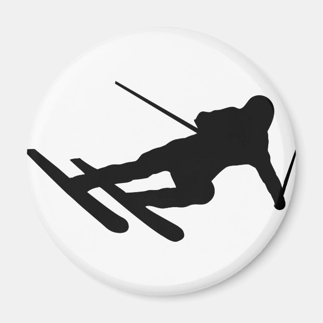 ski skiing downhill skier magnet (Front)