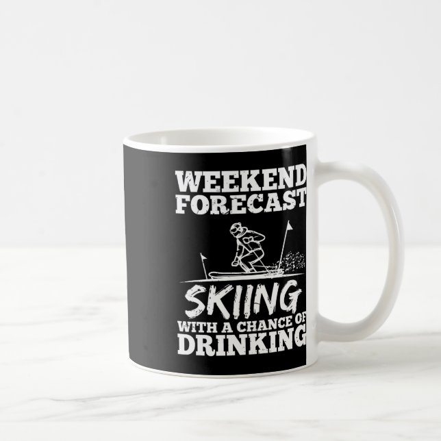 Ski Skiing Drinking Chance Beer Wine Alcohol Funny Coffee Mug (Right)