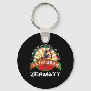 Ski Skiing Gift Vintage For Skiers From Zermatt Key Ring