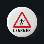 ski skiing learner 6 cm round badge<br><div class="desc">ski skiing learner</div>