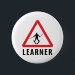 ski skiing learner 6 cm round badge<br><div class="desc">ski skiing learner</div>