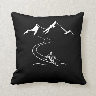 Ski Skiing Mountains Skier Winter Sports Cushion