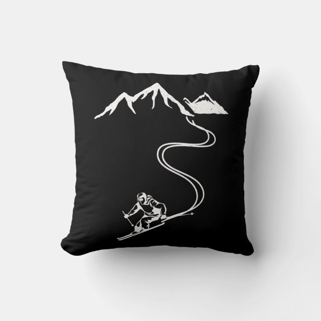 Ski Skiing Mountains Skier Winter Sports Cushion (Front)