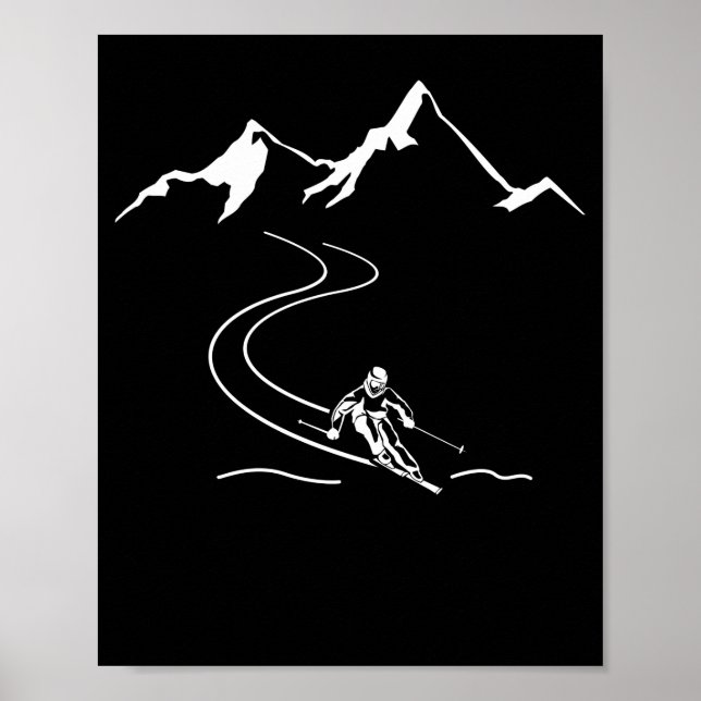 Ski Skiing Mountains Skier Winter Sports Poster (Front)