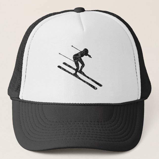 Ski Skiing - Skier  Trucker Hat (Front)