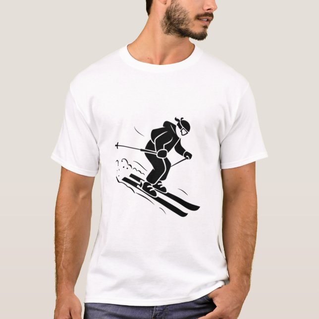 Ski Skiing - Skier  Winter Sports  T-Shirt (Front)