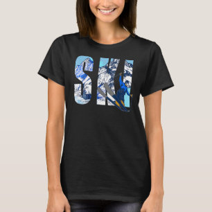Ski Skiing Snow Mountain Winter For Skier Boys Men T-Shirt