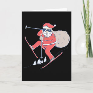 Ski Skiing Snow Santa Claus Christmas X-mas Gift  Card
