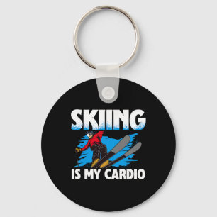 Ski Skiing Winter Sport Skiing Is My Cardio Key Ring