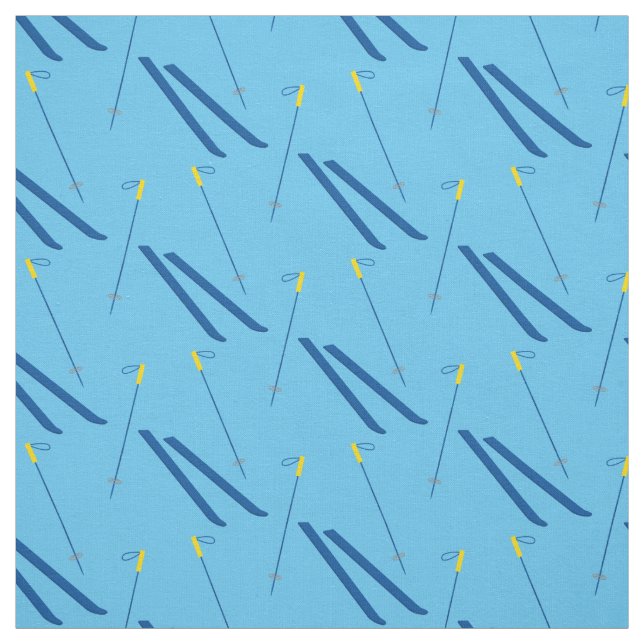 Ski Skiing Winter Sports Fabric (Swatch)