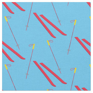 Ski Skiing Winter Sports Red Fabric