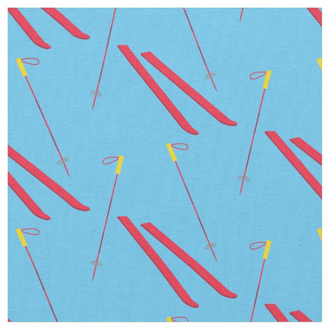 Ski Skiing Winter Sports Red Fabric (Close Up)