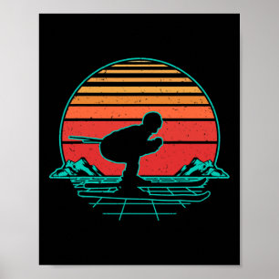 Ski Skiing Winter Sports Retro Vintage Gift  Poster