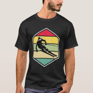 Ski Skiing Winter Sports Skier Racing Retro Vintag T-Shirt