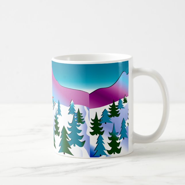 Ski Slope Art on Classic Coffee Mug (Right)