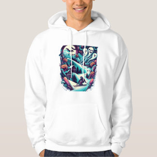 Ski slope with Halloween ghosts Hoodie
