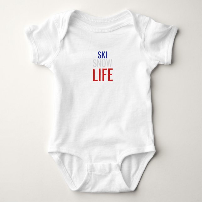 Ski, Snow, Life Baby Bodysuit (Front)
