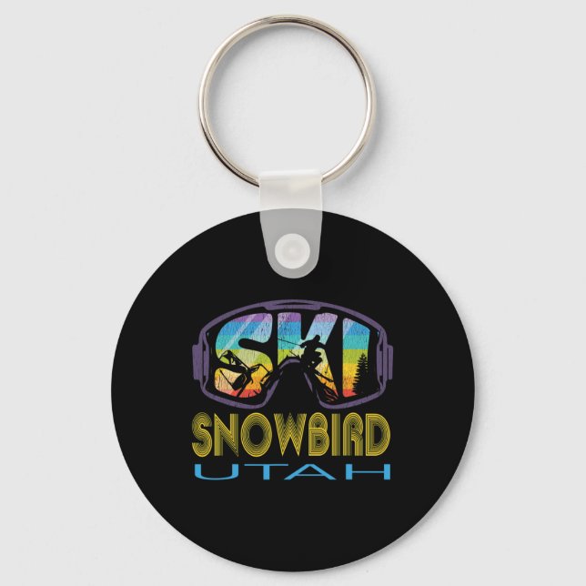 Ski Snowbird Utah Skiing Vacation  Key Ring (Front)