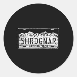 Ski Snowboard Colorado License Plate Shredding Gna Classic Round Sticker