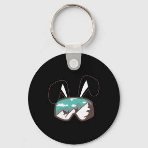 Ski Snowboard Goggles Bunny Ears Skiing Snow Gift Key Ring