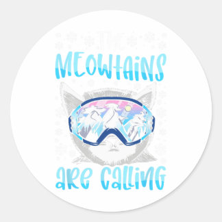 Ski Snowboard Goggles Funny Skiing Snowboarding Ca Classic Round Sticker