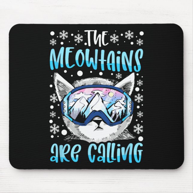 Ski Snowboard Goggles Funny Skiing Snowboarding Ca Mouse Mat (Front)