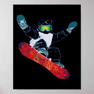 Ski Snowboard Goggles Funny Skiing Snowboarding Ca Poster