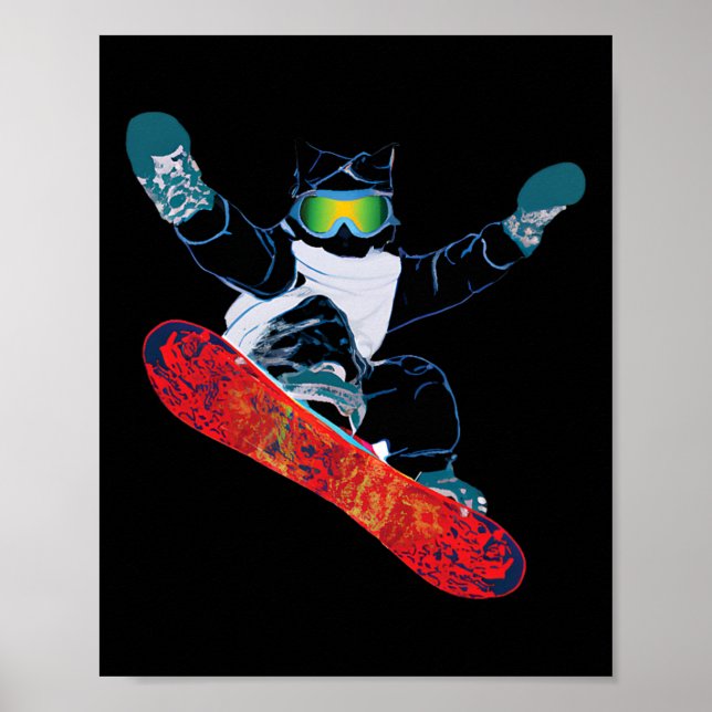 Ski Snowboard Goggles Funny Skiing Snowboarding Ca Poster (Front)