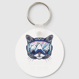 Ski Snowboard Goggles Funny The Meowtains Are Call Key Ring