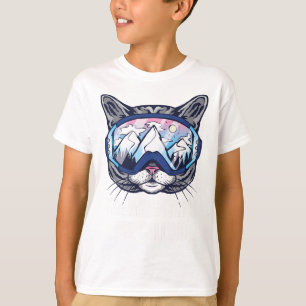 Ski Snowboard Goggles Funny The Meowtains Are Call T-Shirt