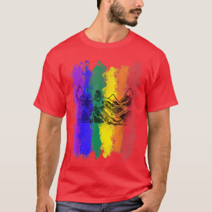 Ski Snowboard  Goggles Skiing Mountain Rainbow Nat T-Shirt