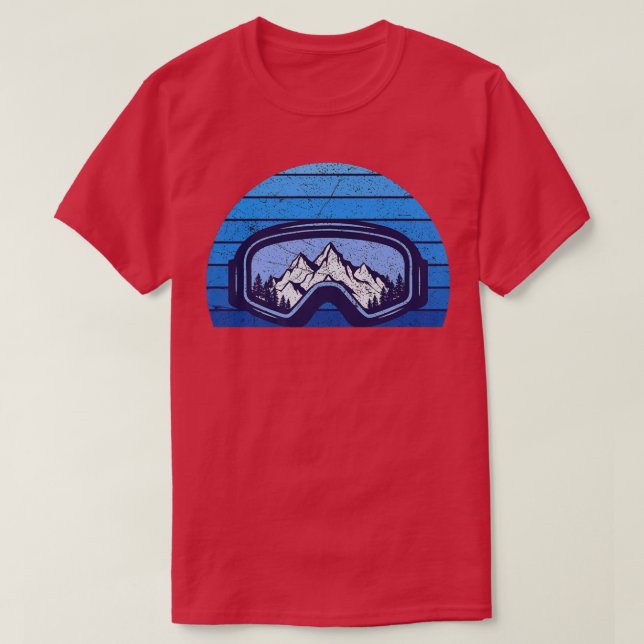 Ski Snowboard Goggles Skiing Snow Mountain Winter  T-Shirt (Design Front)