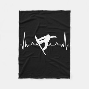 Ski Snowboard Heartbeat Goggles Skiing Mountain Ek Fleece Blanket