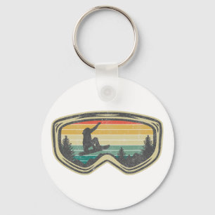 Ski Snowboard Mountain Snow Skiing Shirts Gift Key Ring