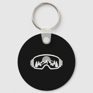 Ski Snowboard Shirt Goggles Skiing Snow Mountain W Key Ring