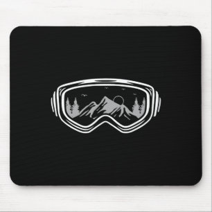 Ski Snowboard Shirts, Mountain Winter Snow Skiing Mouse Mat