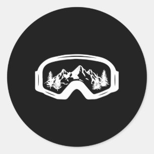 Ski Snowboard Skiing Goggles Snow Wintersport Skii Classic Round Sticker
