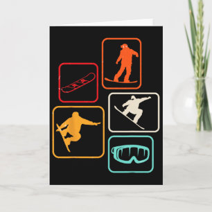 Ski Snowboard Skiing Stamp Resort Top Card