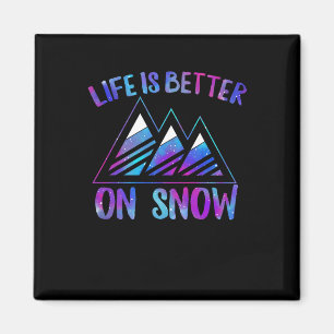 Ski Snowboarding Life Is Better On Snow Skiing Lov Magnet