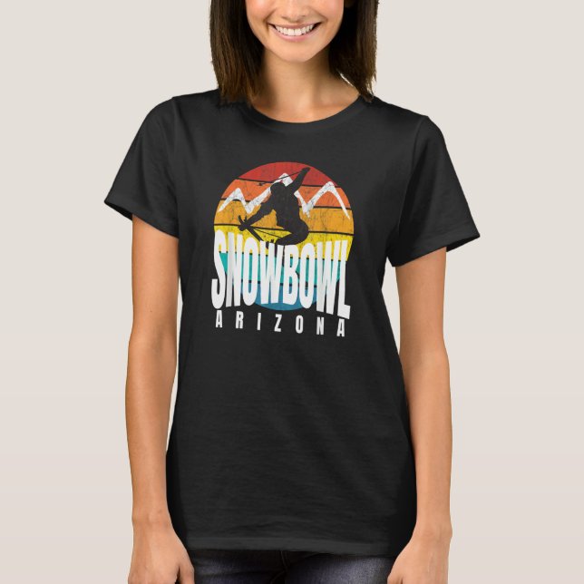Ski Snowbowl Arizona Rad Ski Jumper Retro Sunset S T-Shirt (Front)