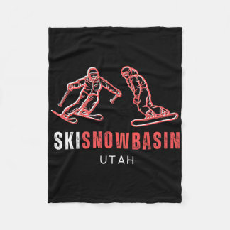 Ski Snowsin Utah Skiing Snowboarding Resort Vacati Fleece Blanket