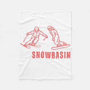 Ski Snowsin Utah Skiing Snowboarding Resort Vacati Fleece Blanket