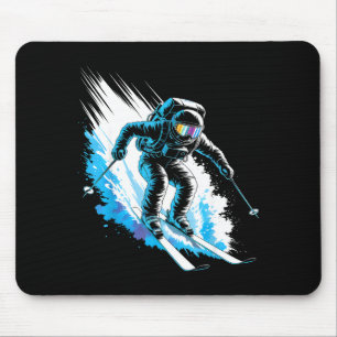 Ski space winter sport skier funny skiing astronau mouse mat